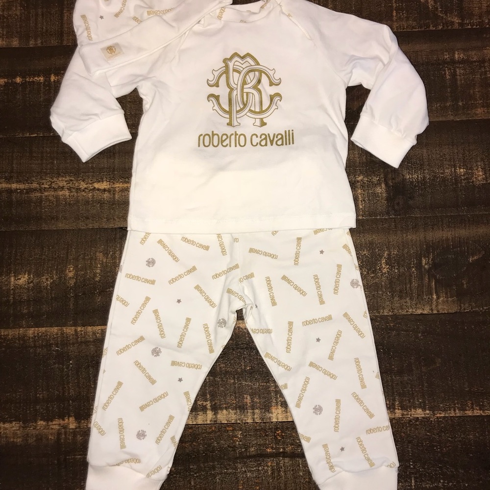 Roberto Cavalli Logo 3 piece Outfit - 12 months